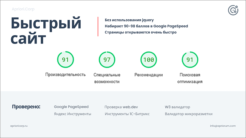 Корпоративный сайт Apriori.Corp: Компания